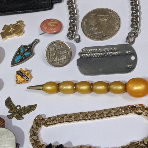 Vintage Junk Drawer Lot Jewelry & Bits For Crafts - Picture 5 of 12